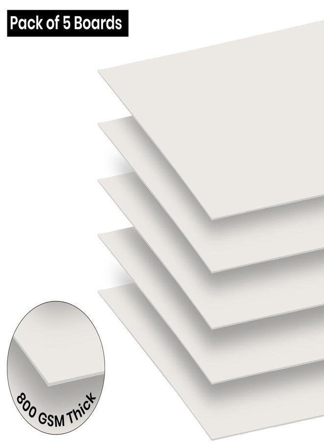 Lakeer A3 Off White Color - Cardstock Paper Board, Hardboard | 800 GSM - Pack of 5 Pcs | for Scrapbooking, Art, Craft, Poster, DIY, Etc. - Image 2